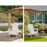 darrahopens Furniture > Outdoor Gardeon 3 Piece Outdoor Adirondack Beach Chair and Table Set - White