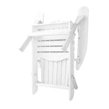 darrahopens Furniture > Outdoor Gardeon 3 Piece Outdoor Adirondack Beach Chair and Table Set - White