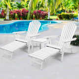 darrahopens Furniture > Outdoor Gardeon 3 Piece Outdoor Adirondack Lounge Beach Chair Set - White