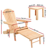 darrahopens Furniture > Outdoor Gardeon 3 Piece Outdoor Beach Chair and Table Set