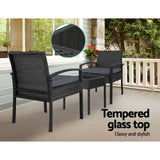 darrahopens Furniture > Outdoor Gardeon 3-piece Outdoor Set - Black