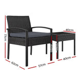 darrahopens Furniture > Outdoor Gardeon 3-piece Outdoor Set - Black