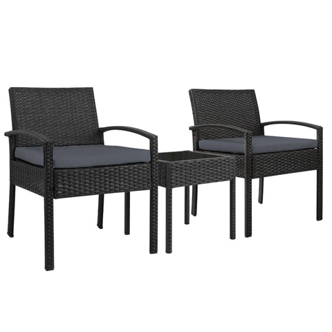 darrahopens Furniture > Outdoor Gardeon 3-piece Outdoor Set - Black