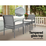 darrahopens Furniture > Outdoor Gardeon 3-piece Outdoor Set - Grey