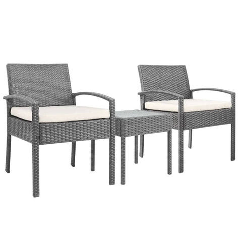 darrahopens Furniture > Outdoor Gardeon 3-piece Outdoor Set - Grey