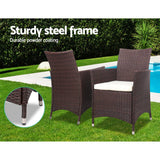 darrahopens Furniture > Outdoor Gardeon 3 Piece Wicker Outdoor Furniture Set - Brown