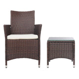 darrahopens Furniture > Outdoor Gardeon 3 Piece Wicker Outdoor Furniture Set - Brown