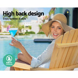 darrahopens Furniture > Outdoor Gardeon 3 Piece Wooden Outdoor Beach Chair and Table Set