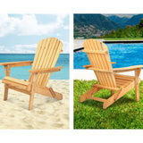 darrahopens Furniture > Outdoor Gardeon 3 Piece Wooden Outdoor Beach Chair and Table Set