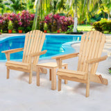darrahopens Furniture > Outdoor Gardeon 3 Piece Wooden Outdoor Beach Chair and Table Set