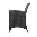 darrahopens Furniture > Outdoor Gardeon 3pc Bistro Wicker Outdoor Furniture Set Black