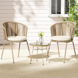 Darrahopens Furniture > Outdoor Gardeon 3PC Outdoor Lounge Setting Bistro Set Table Chairs Patio Furniture