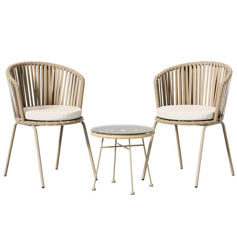 Darrahopens Furniture > Outdoor Gardeon 3PC Outdoor Lounge Setting Bistro Set Table Chairs Patio Furniture