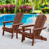 darrahopens Furniture > Outdoor Gardeon 3PC Outdoor Setting Beach Chairs Table Wooden Adirondack Lounge Garden