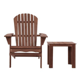 darrahopens Furniture > Outdoor Gardeon 3PC Outdoor Setting Beach Chairs Table Wooden Adirondack Lounge Garden