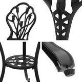 darrahopens Furniture > Outdoor Gardeon 3PC Outdoor Setting Cast Aluminium Bistro Table Chair Patio Black