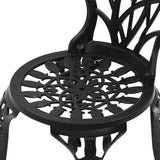 darrahopens Furniture > Outdoor Gardeon 3PC Outdoor Setting Cast Aluminium Bistro Table Chair Patio Black