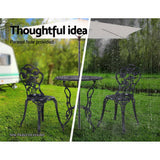 darrahopens Furniture > Outdoor Gardeon 3PC Outdoor Setting Cast Aluminium Bistro Table Chair Patio Black