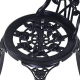 darrahopens Furniture > Outdoor Gardeon 3PC Outdoor Setting Cast Aluminium Bistro Table Chair Patio Black