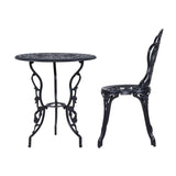 darrahopens Furniture > Outdoor Gardeon 3PC Outdoor Setting Cast Aluminium Bistro Table Chair Patio Black