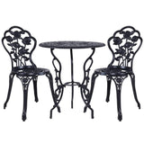 darrahopens Furniture > Outdoor Gardeon 3PC Outdoor Setting Cast Aluminium Bistro Table Chair Patio Black