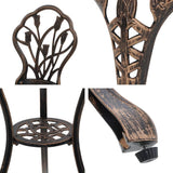 darrahopens Furniture > Outdoor Gardeon 3PC Outdoor Setting Cast Aluminium Bistro Table Chair Patio Bronze