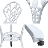 darrahopens Furniture > Outdoor Gardeon 3PC Outdoor Setting Cast Aluminium Bistro Table Chair Patio White
