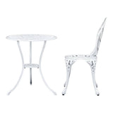 darrahopens Furniture > Outdoor Gardeon 3PC Outdoor Setting Cast Aluminium Bistro Table Chair Patio White
