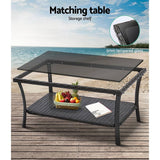 darrahopens Furniture > Outdoor Gardeon 4 PCS Outdoor Furniture Lounge Setting Wicker Dining Set Grey