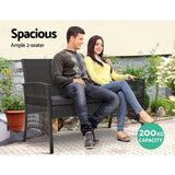 darrahopens Furniture > Outdoor Gardeon 4 PCS Outdoor Furniture Lounge Setting Wicker Dining Set Grey