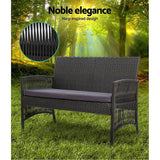 darrahopens Furniture > Outdoor Gardeon 4 PCS Outdoor Furniture Lounge Setting Wicker Dining Set Grey