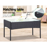darrahopens Furniture > Outdoor Gardeon 4-piece Outdoor Lounge Setting Wicker Patio Furniture Dining Set Black