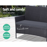 darrahopens Furniture > Outdoor Gardeon 4-piece Outdoor Lounge Setting Wicker Patio Furniture Dining Set Grey