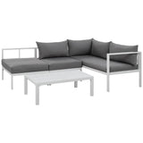 Darrahopens Furniture > Outdoor Gardeon 4-Seater Aluminium Outdoor Sofa Set Lounge Setting Table Chair Furniture