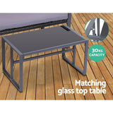 darrahopens Furniture > Outdoor Gardeon 4PC Outdoor Furniture Patio Table Chair Black