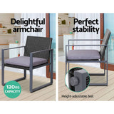 darrahopens Furniture > Outdoor Gardeon 4PC Outdoor Furniture Patio Table Chair Black