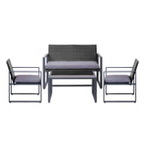 darrahopens Furniture > Outdoor Gardeon 4PC Outdoor Furniture Patio Table Chair Black