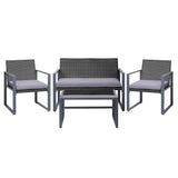 darrahopens Furniture > Outdoor Gardeon 4PC Outdoor Furniture Patio Table Chair Black