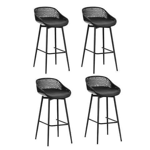 Darrahopens Furniture > Outdoor Gardeon 4pcs Outdoor Bar Stools Plastic Metal Bistro Patio Dining Chair Balcony