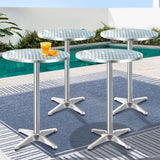 darrahopens Furniture > Outdoor Gardeon 4pcs Outdoor Bar Table Furniture Adjustable Aluminium Cafe Table Round