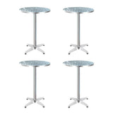 darrahopens Furniture > Outdoor Gardeon 4pcs Outdoor Bar Table Furniture Adjustable Aluminium Cafe Table Round