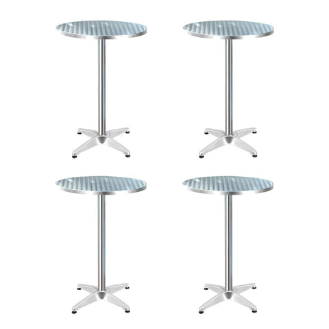 darrahopens Furniture > Outdoor Gardeon 4pcs Outdoor Bar Table Furniture Adjustable Aluminium Cafe Table Round