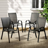 darrahopens Furniture > Outdoor Gardeon 4X Outdoor Stackable Chairs Lounge Chair Bistro Set Patio Furniture