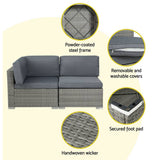 Darrahopens Furniture > Outdoor Gardeon 5-Piece Outdoor Furniture Sofa Set Wicker Lounge Setting Table Chairs