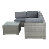 Darrahopens Furniture > Outdoor Gardeon 5-Piece Outdoor Furniture Sofa Set Wicker Lounge Setting Table Chairs