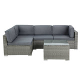Darrahopens Furniture > Outdoor Gardeon 5-Piece Outdoor Furniture Sofa Set Wicker Lounge Setting Table Chairs