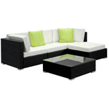 darrahopens Furniture > Outdoor Gardeon 5PC Outdoor Furniture Sofa Set Wicker Garden Patio Pool Lounge