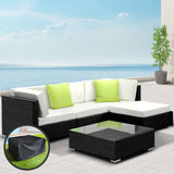 darrahopens Furniture > Outdoor Gardeon 5PC Sofa Set with Storage Cover Outdoor Furniture Wicker