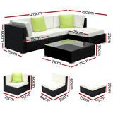 darrahopens Furniture > Outdoor Gardeon 5PC Sofa Set with Storage Cover Outdoor Furniture Wicker