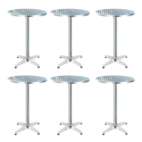 darrahopens Furniture > Outdoor Gardeon 6pcs Outdoor Bar Table Furniture Adjustable Aluminium Cafe Table Round